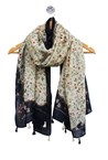 BOTANICAL SCARF - creme navy